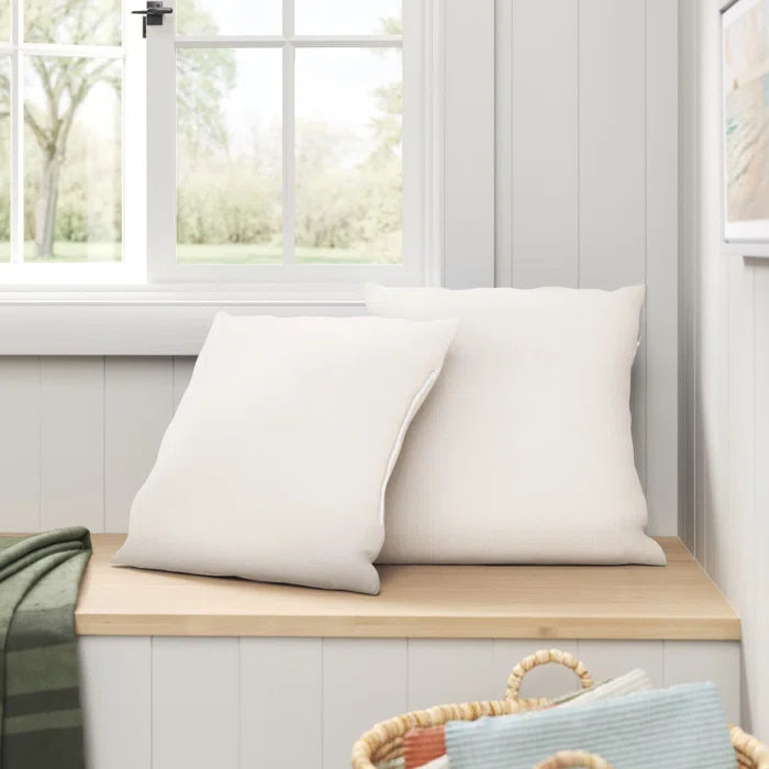 Beige Austra Outdoor Square Pillow Cover (Set of 2)