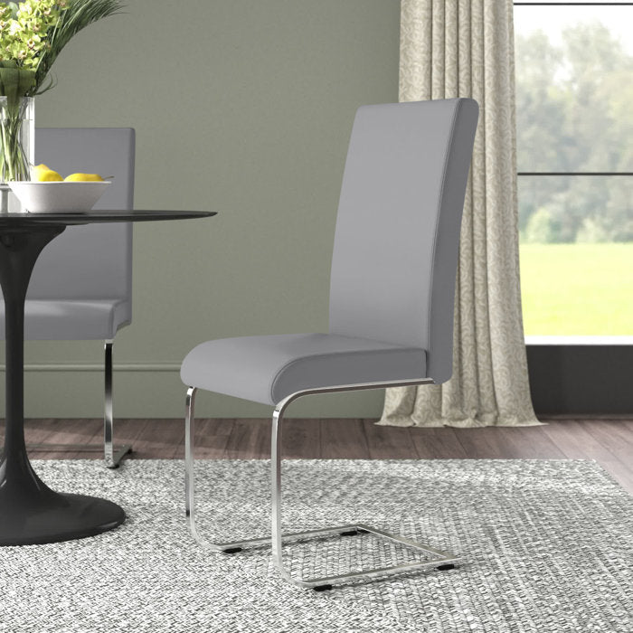 SET OF 2 Austwell PVC Solid Back Parsons Chairs, final cut