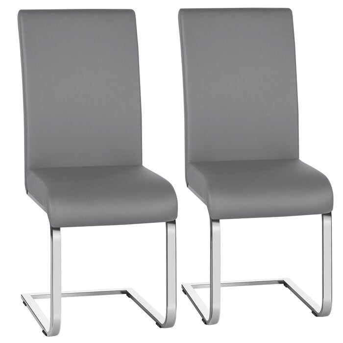 SET OF 2 Austwell PVC Solid Back Parsons Chairs, final cut
