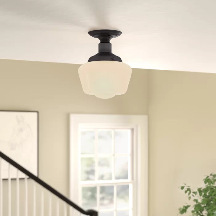 Autenberg 1 - Light 7.36'' Simple Schoolhouse Semi Flush Mount