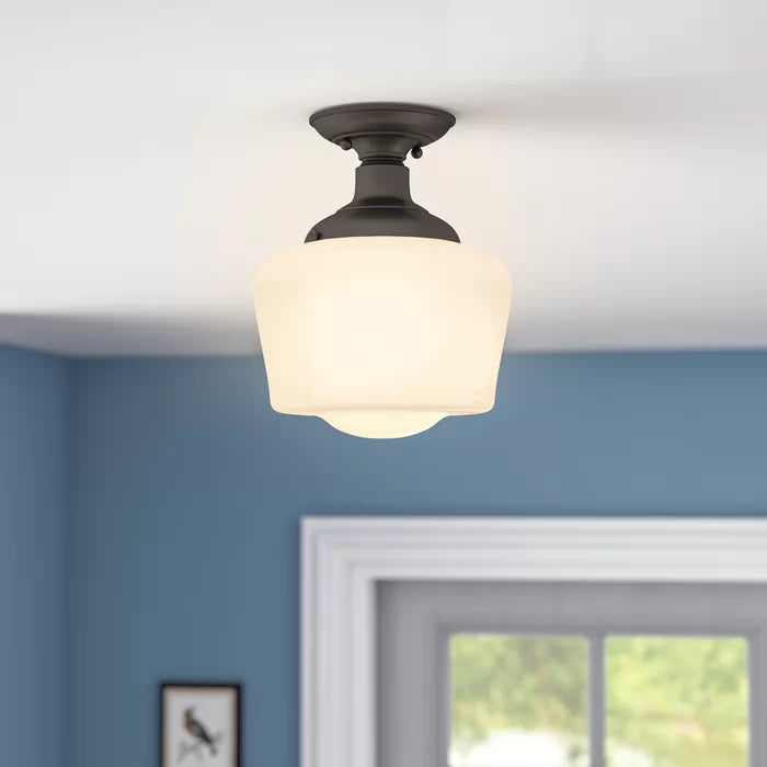 Autenberg 1 - Light 7.36'' Simple Schoolhouse Semi Flush Mount