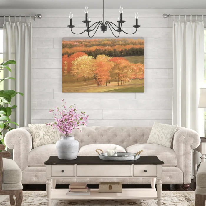 32" H x 48" W x 1.25" D Autum Painted Trees - Wrapped Canvas Print