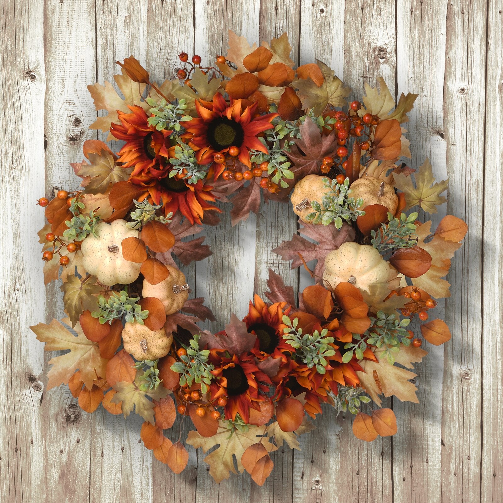 Autumn Harvest 24" Polyester Wreath 5'' H x 24'' W x 24'' D