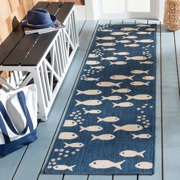 Avani Area Rug in Navy runner 2'3"x10'