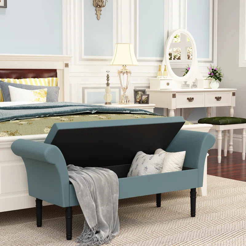 Avdain Upholstered Flip Top Storage Bench,