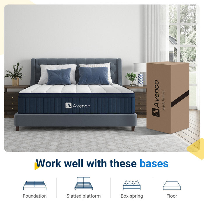 Avenco 12" Medium Hybrid Mattress, Full/Double