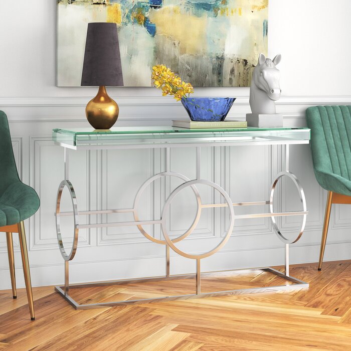 Averi 44'' Console Table glass Mirrored Top