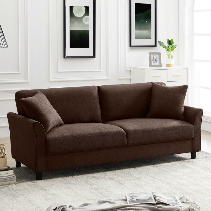 Averick 85" Wide Linen Flared Arm Sofa AH286