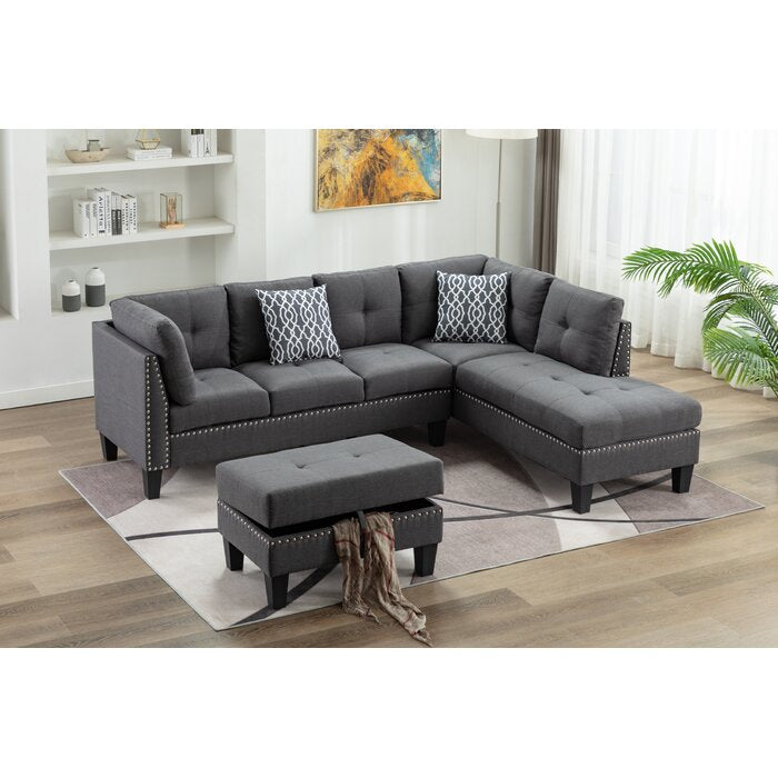 Avetta 101" Sectional with Storage Ottoman