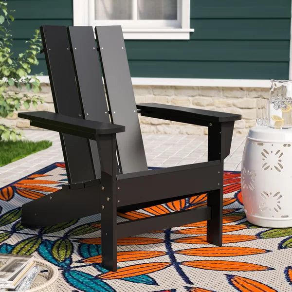 Black Aviana Plastic/Resin Adirondack Chair