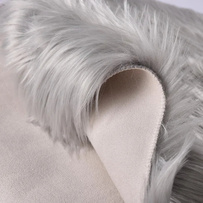 Avitaz Handmade Shag Faux Sheepskin Area Rug in Gray, Rectangle 2’ x 3’