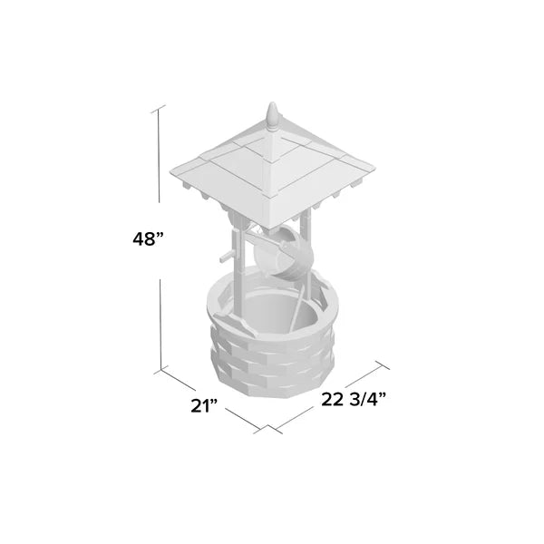 Aviya Wood Wishing Well Fountain