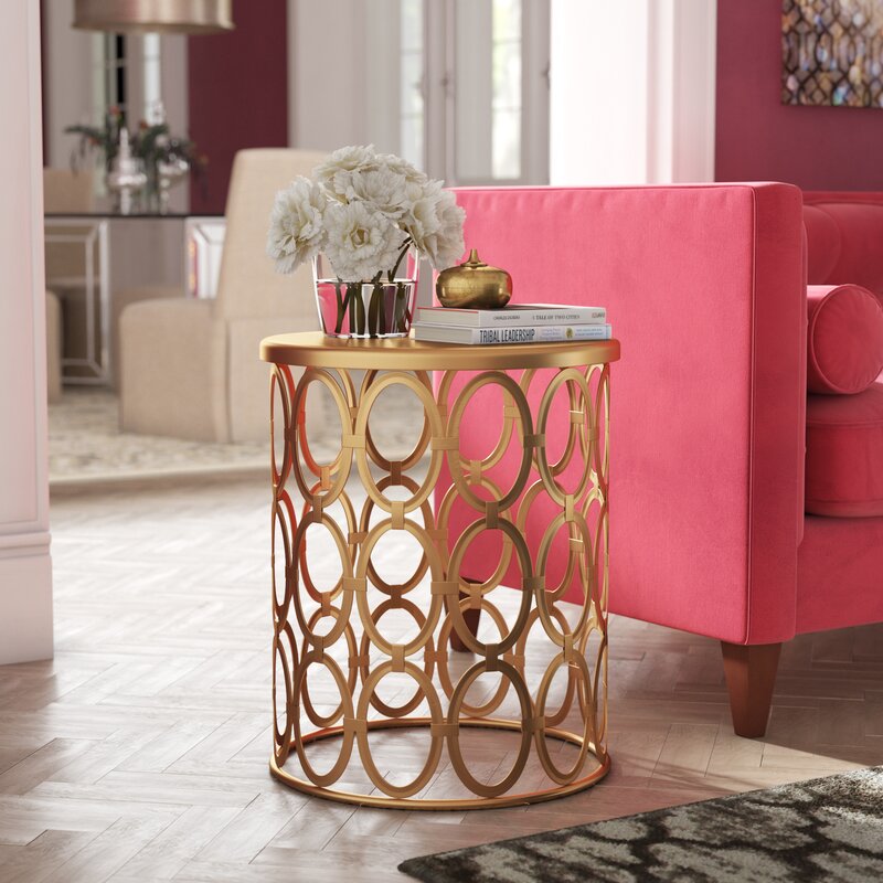 Avleen Iron Drum End Table KB1025