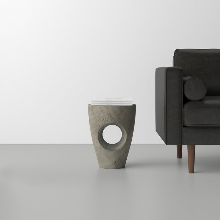 Avoriaz 17.7'' Tall Concrete Abstract End Table