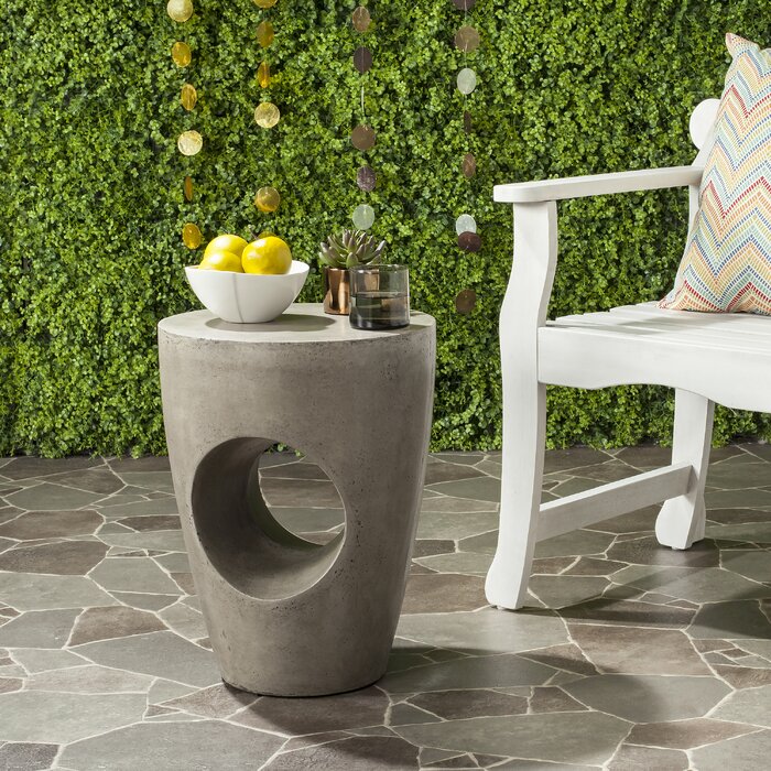 Avoriaz 17.7'' Tall Concrete Abstract End Table