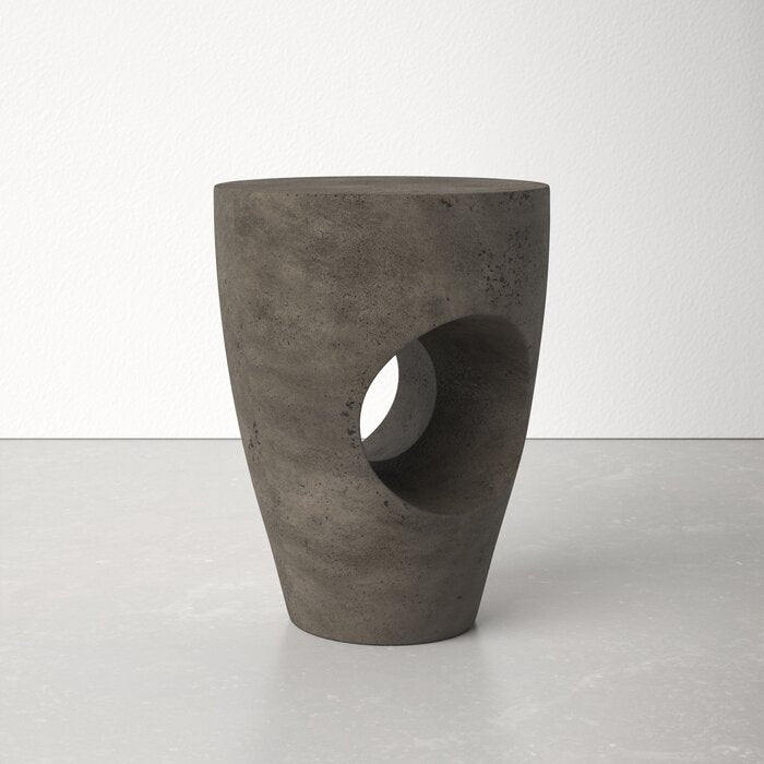Avoriaz 17.7'' Tall Concrete Abstract End Table