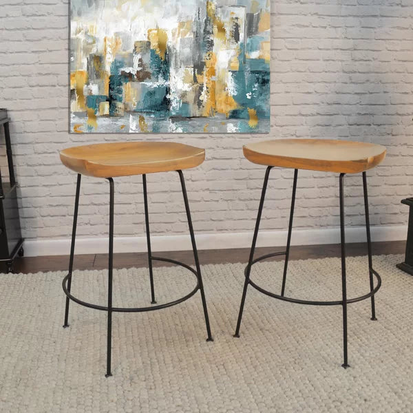Axelle Solid Wood Counter Stool (Set of 2)