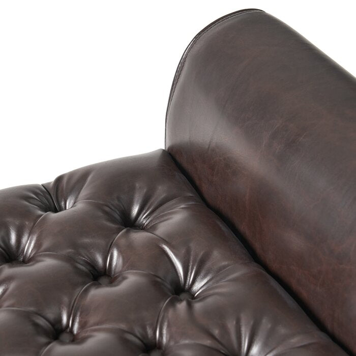 Axtell 50'' Wide Faux Leather Tufted Rectangle Storage Ottoman with Storage