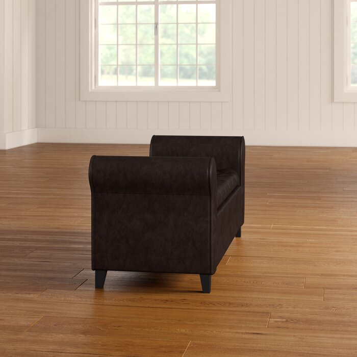 Axtell 50'' Wide Faux Leather Tufted Rectangle Storage Ottoman with Storage