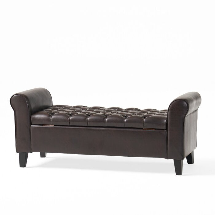 Axtell Vegan Leather Storage Ottoman