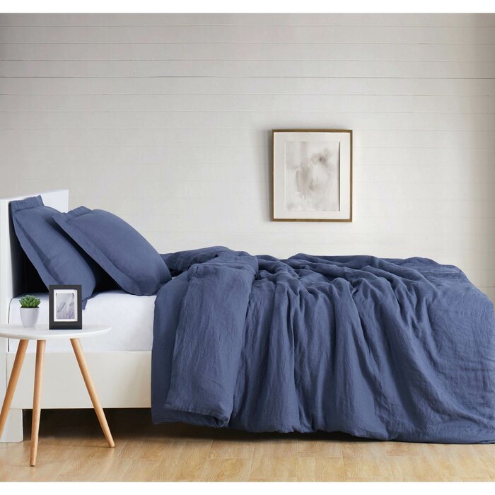 Aybar 3 Piece Reversible Duvet Cover Set, Navy - King (#K6698)