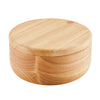 Pantryware Round Wooden Salt And Spice Box With Two Compartments, 17-Ounce, Parawood