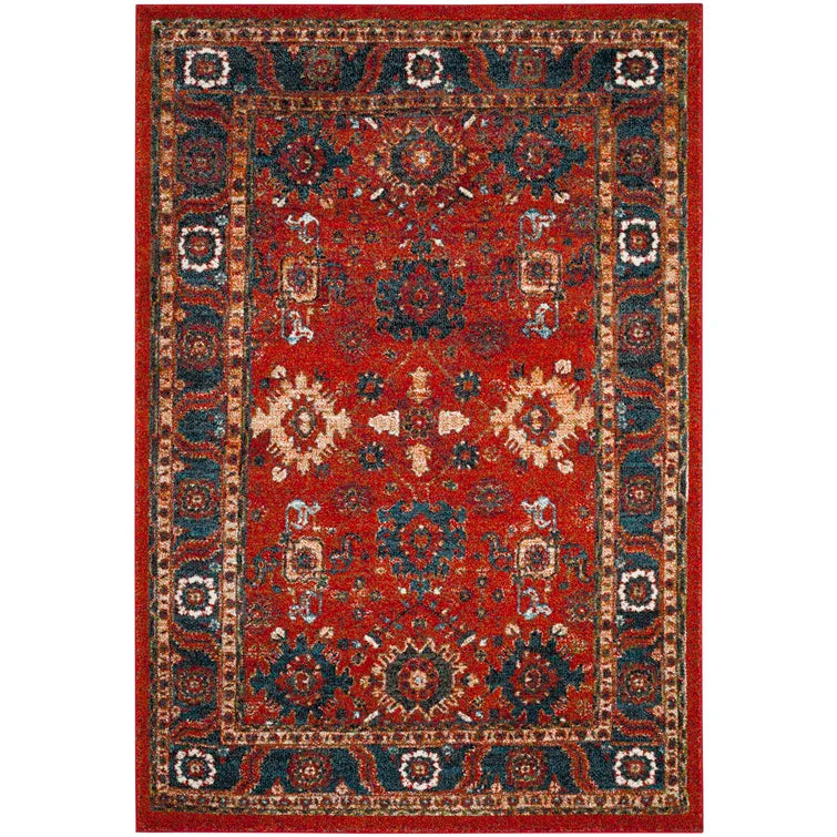 Ayla Area Rug in Orange/Blue, Rectangle 6'7" x 9'