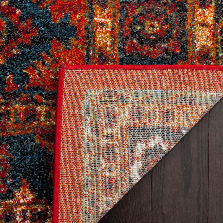 Ayla Area Rug in Orange/Blue, Rectangle 6'7" x 9'