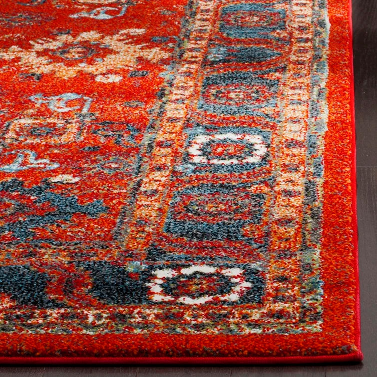 Ayla Area Rug in Orange/Blue, Rectangle 6'7" x 9'