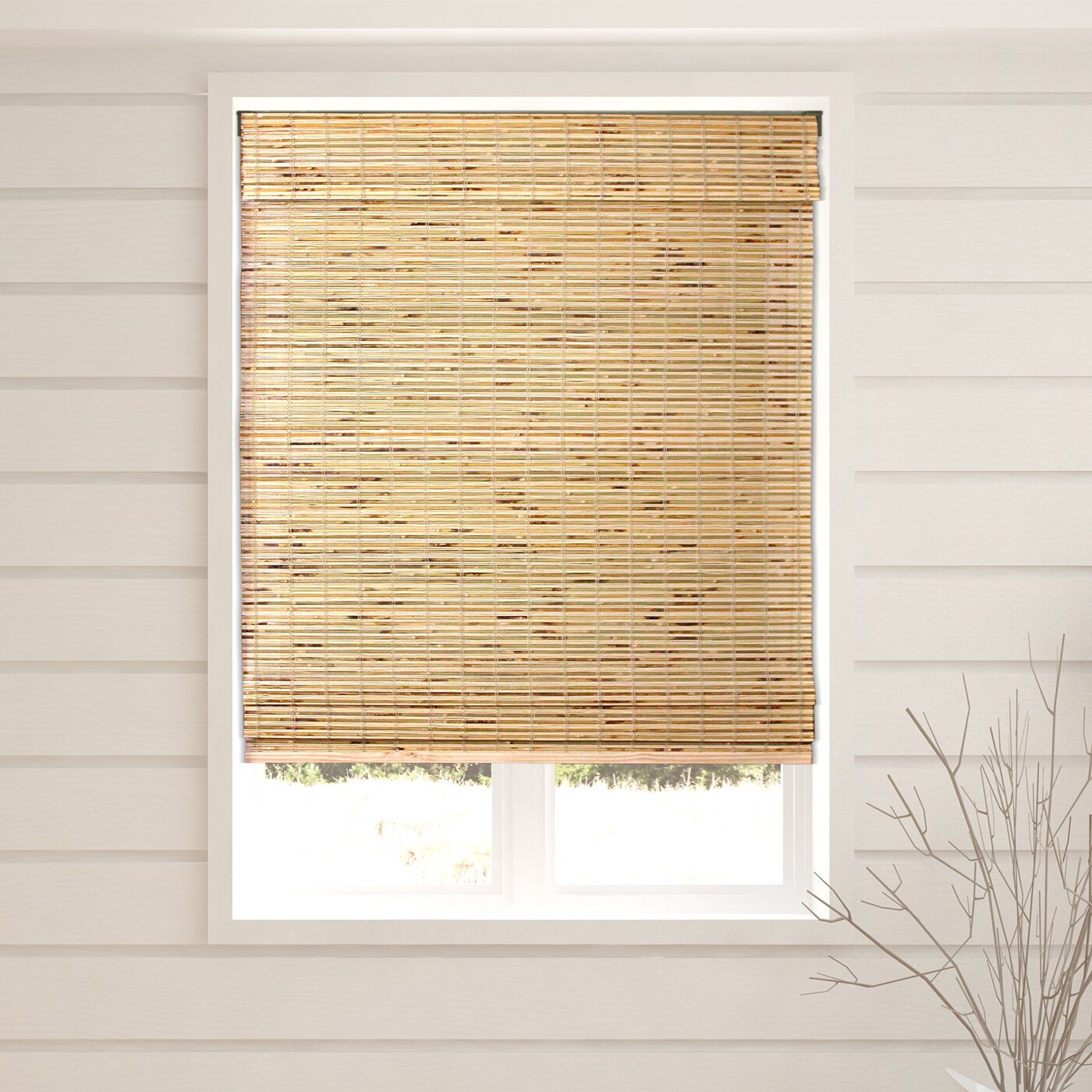 Aymeric Semi-Sheer Turtle Brown Roman Shade HAB300
