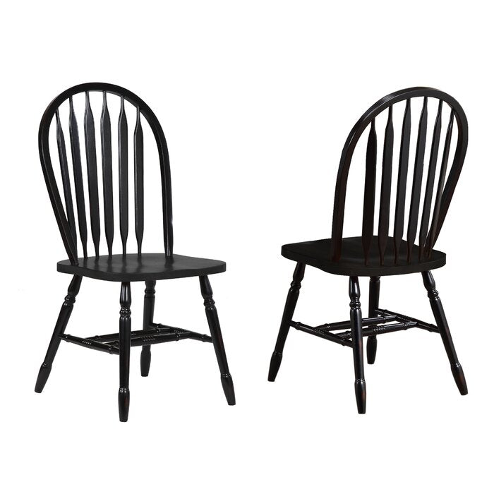 Azizi Solid Wood Windsor Back Side Chair (Set of 2)