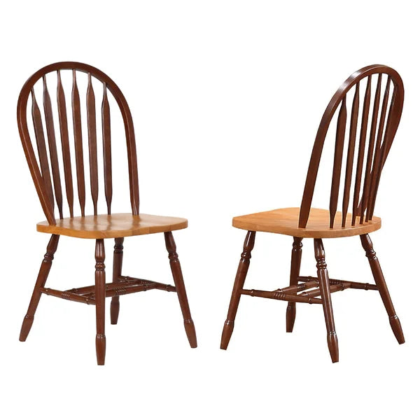 Azizi Solid Wood Windsor Back Side Chair (Set of 2)