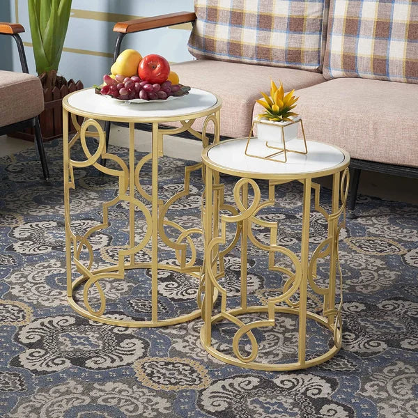 Azriel 22.25'' Tall Drum Nesting Tables (Set of 2)