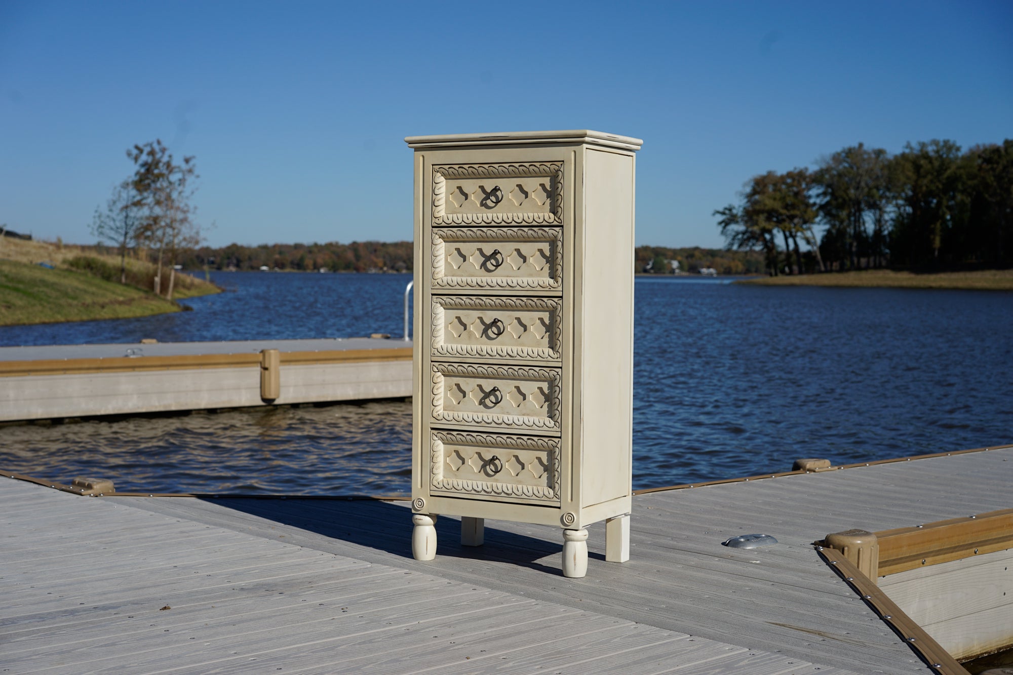 Abby Jewelry Armoire ~ Antique Ivory Dr 124
