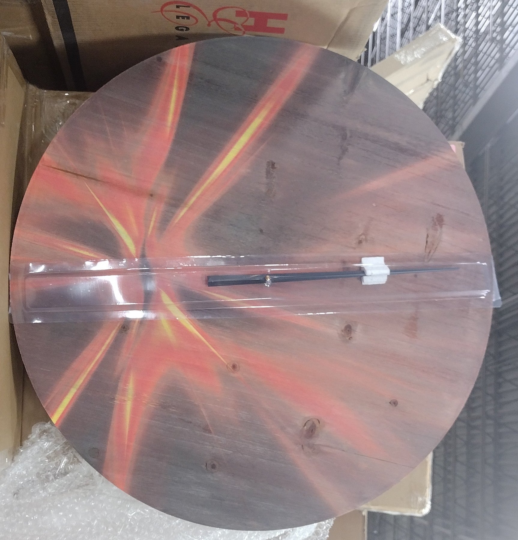 'Yellow and Red Rays ' Modern Wood Wall Clock, 23 x 23