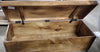 46 in. W Rectangular Brown Wooden Storage Trunk with Angled Metal Legs