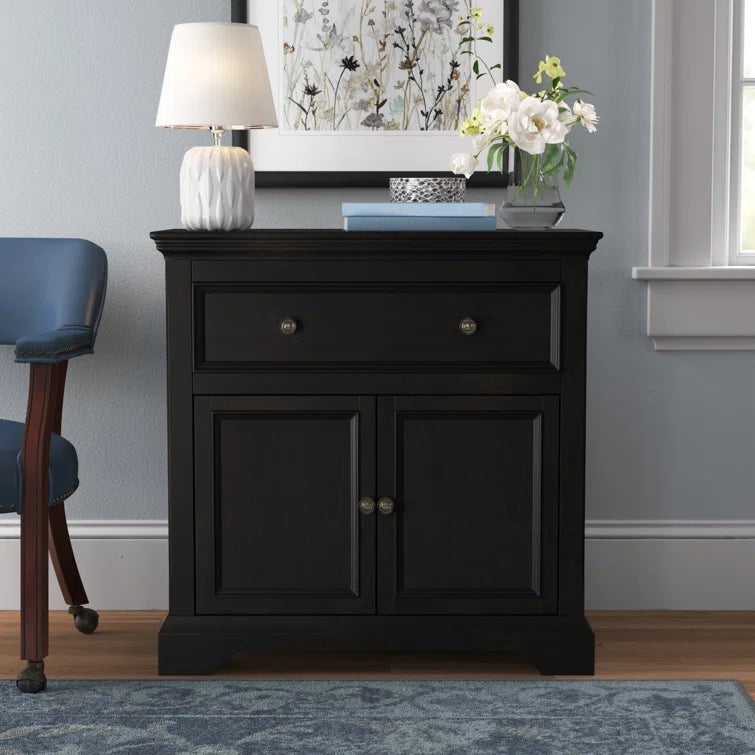 Backes 32'' Tall Solid Wood 2 Door Accent Cabinet