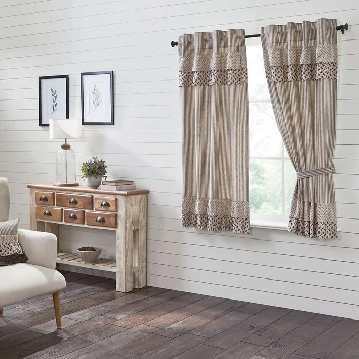 Bahari 100% Cotton Room Darkening Curtain Pair (Set of 6)