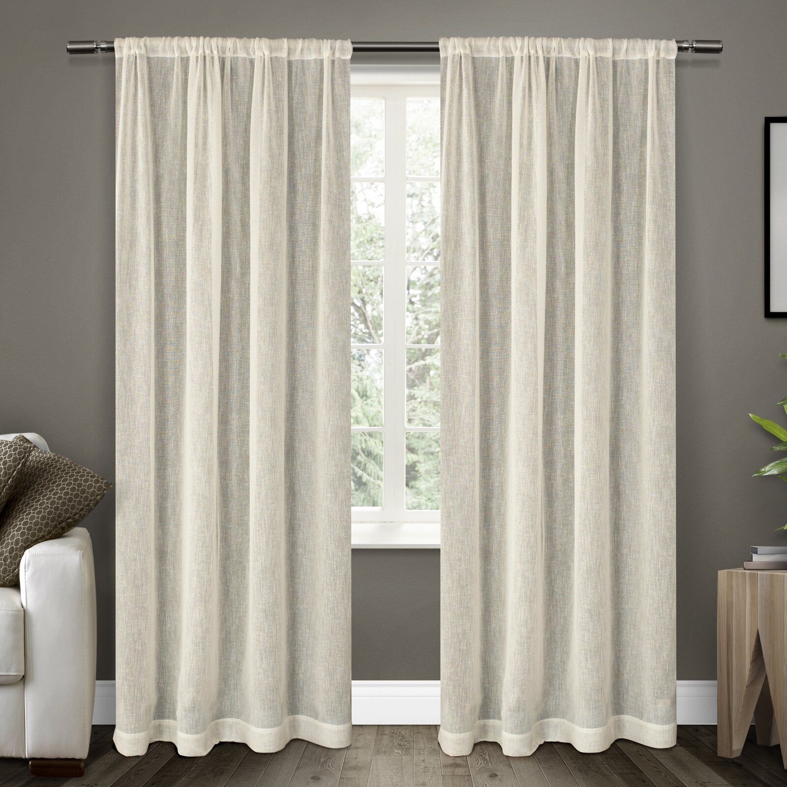 Baillons Solid Sheer Rod Pocket Curtain Panels (Set of 2) TTR260