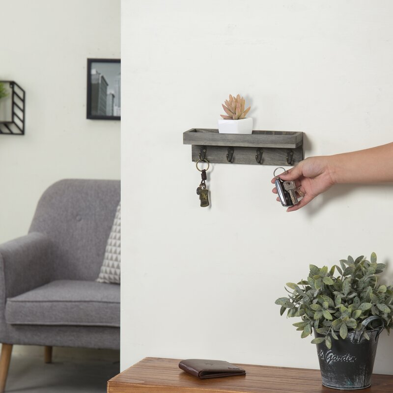 Baillons Wall Storeage Organizer with Key Hooks K8117