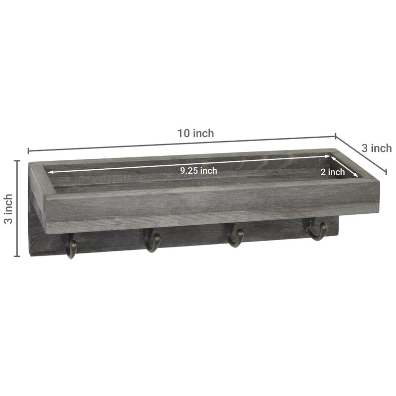 Baillons Wall Storeage Organizer with Key Hooks K8117