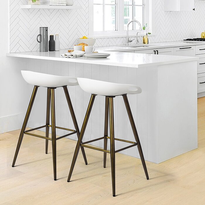 Bak 28" Bar Stool (Set of 2), White #HA201