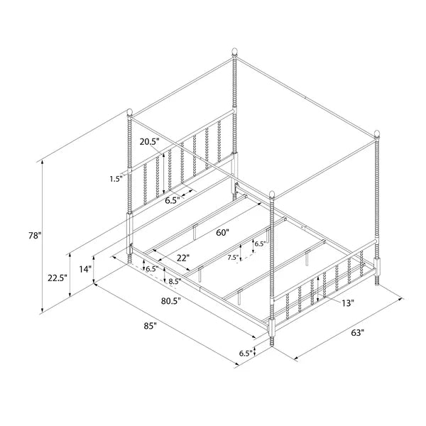 Baker Low Profile Canopy Bed queen