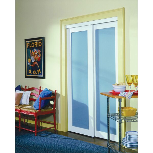 Baldarassario Glass Sliding Closet Door with Installation Hardware Kit pt697