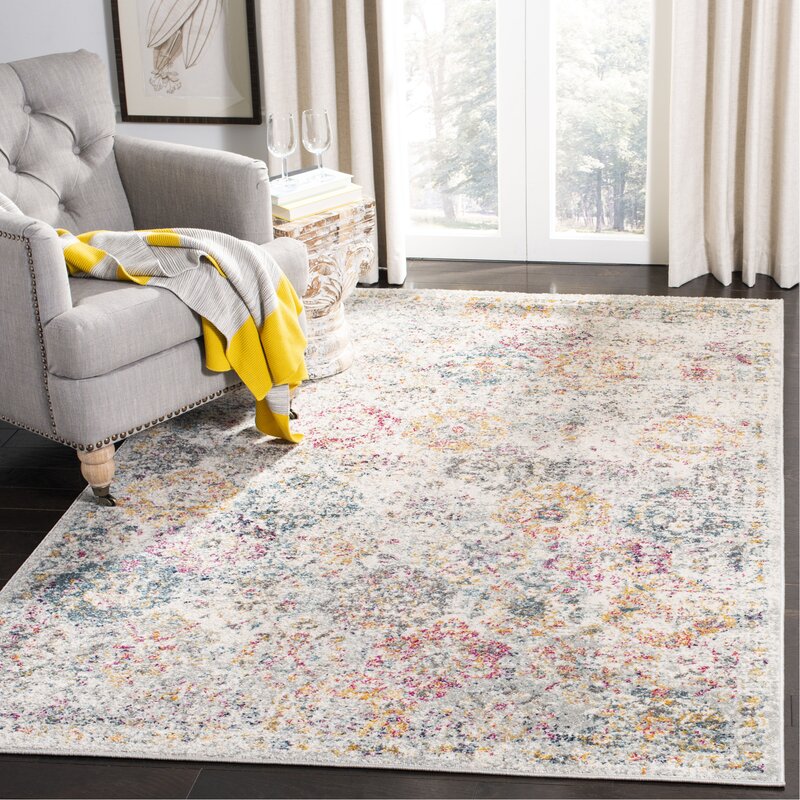 Balderas Oriental Gray/Gold Area Rug KRUG149