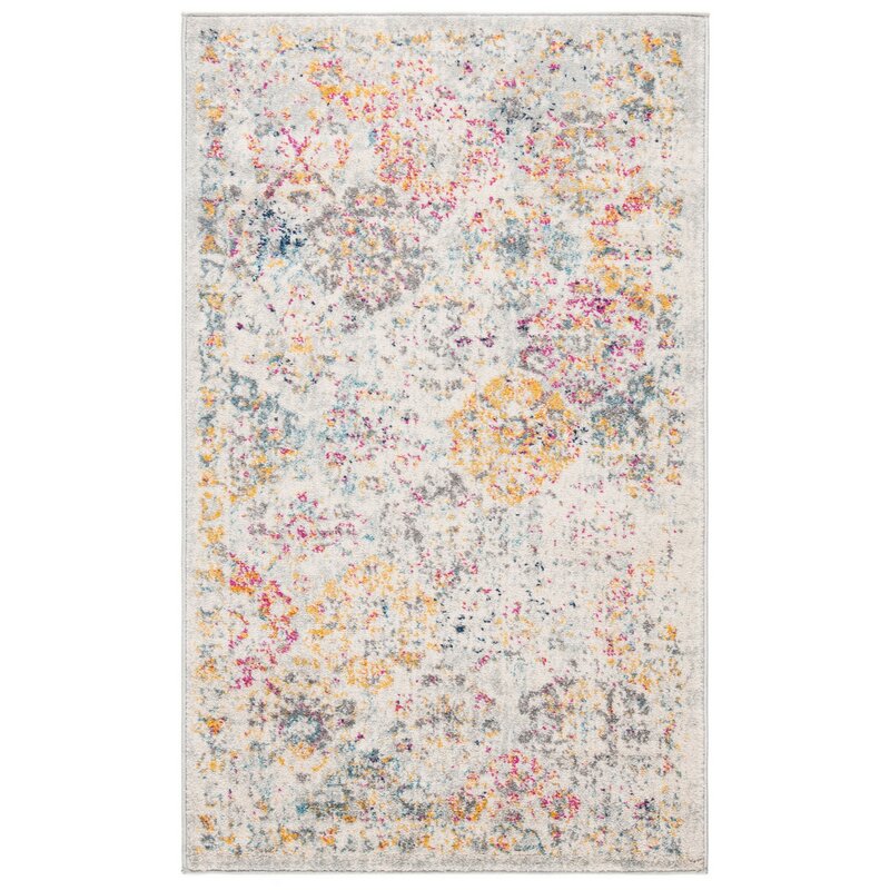 Balderas Oriental Gray/Gold Area Rug KRUG149