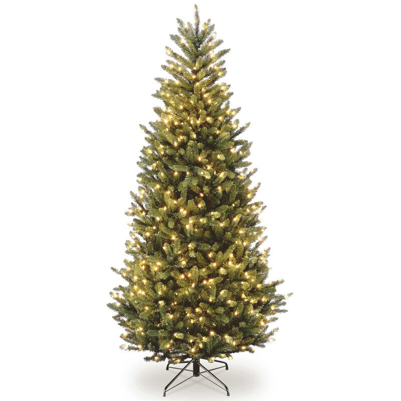 Baldrik Green Artificial Christmas Tree with 600 Clear/White Lights