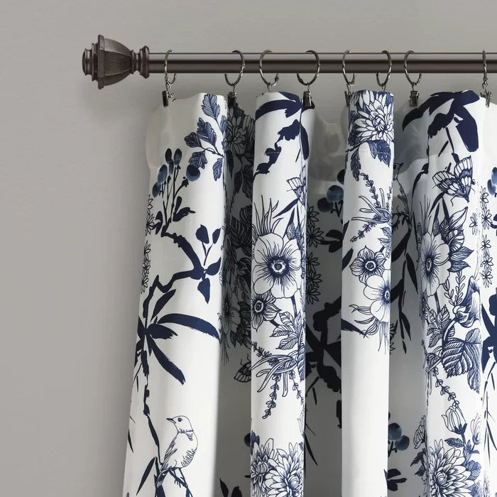 Baldvina Floral Room Darkening Thermal Curtain Panels, 52" W x 95" L, (Set of 2)