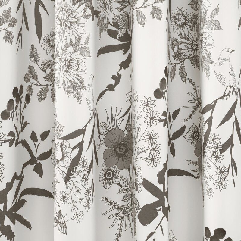 Baldvina Floral Room Darkening Thermal Curtain Panels (Set of 2), 52" W x 95" L