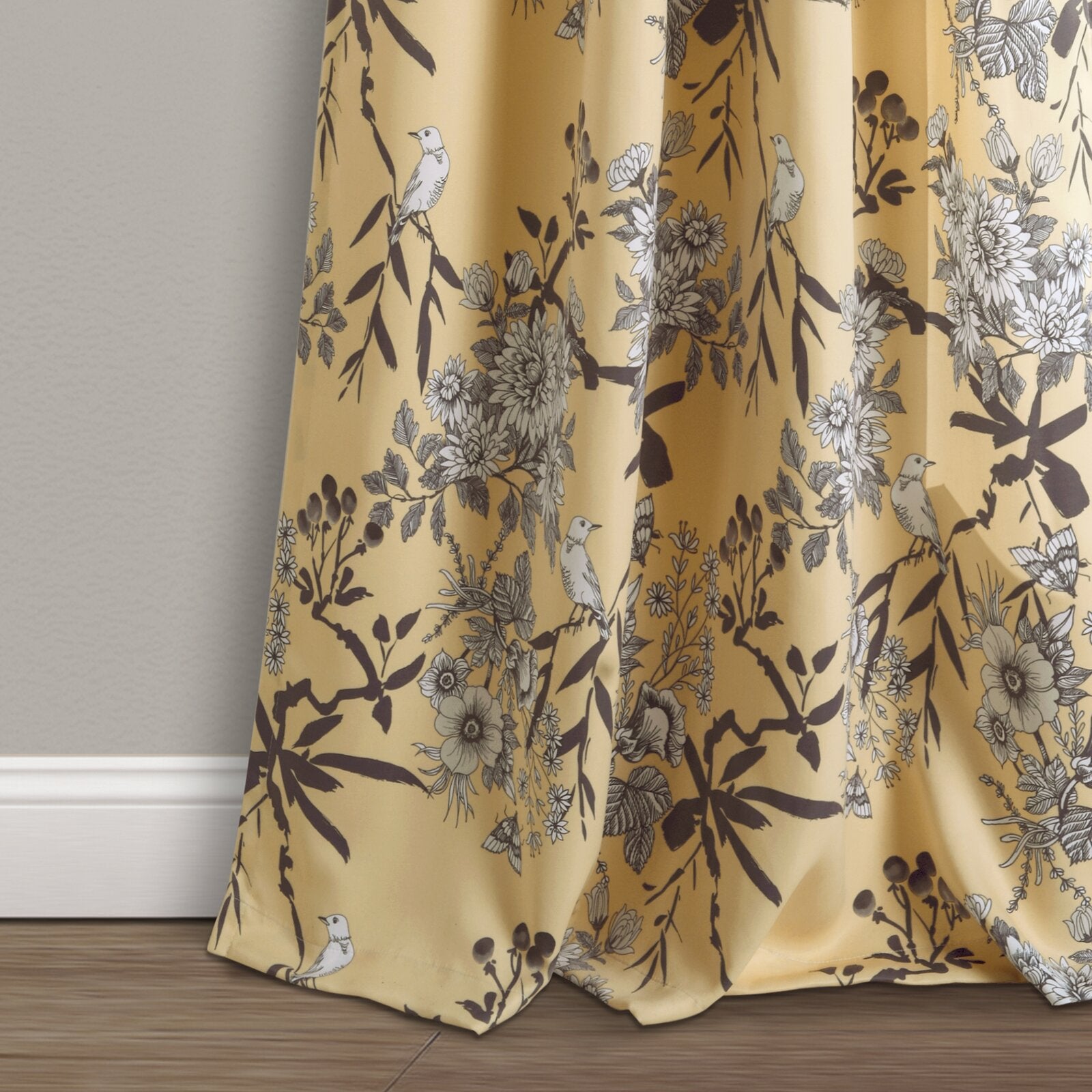 Baldvina Floral Room Darkening Thermal Curtain Panels (Set of 2) GM015
